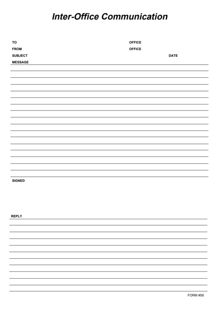 Blank Interoffice Communication Template