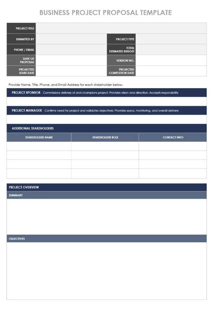 Business Project Proposal Template