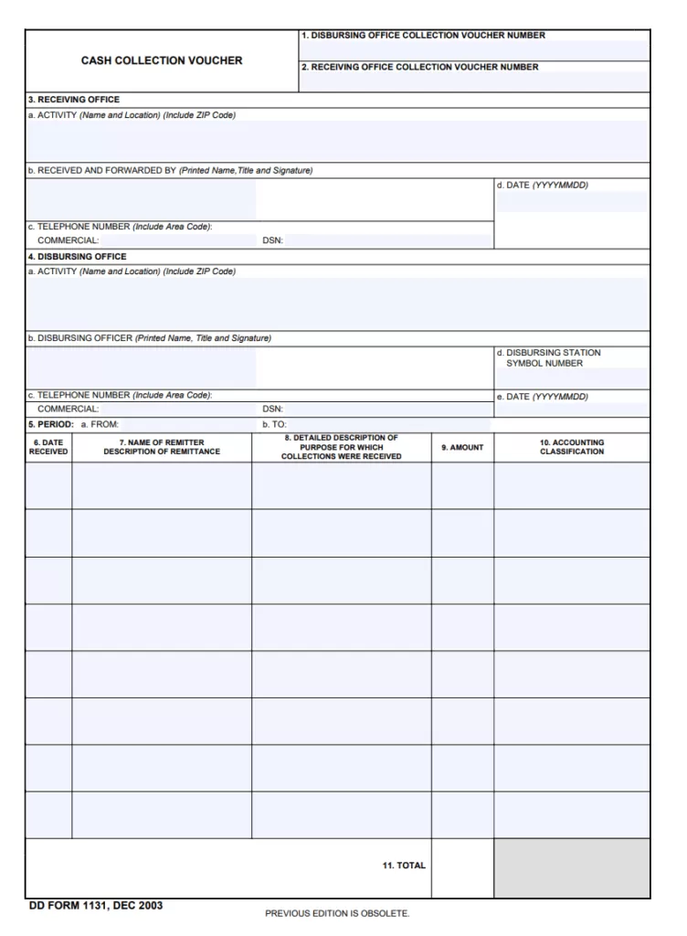 Cash Collection Voucher Template