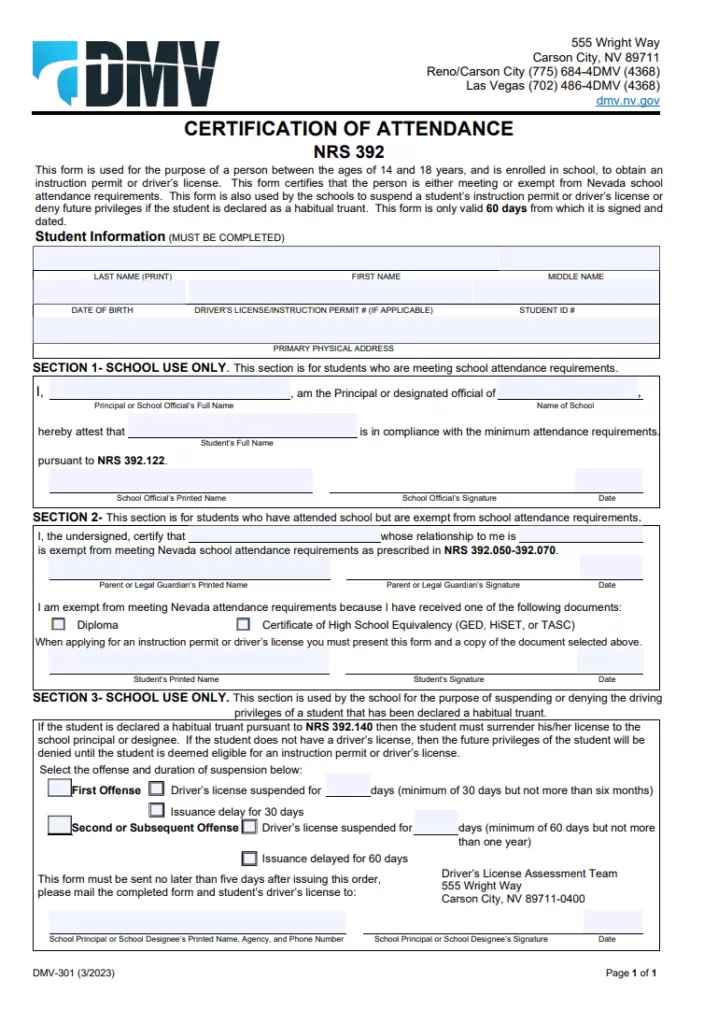 Certificate of School Attendance Template