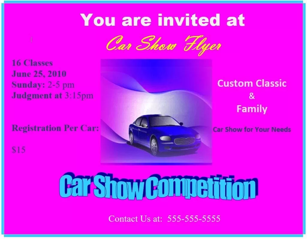 Free Car Show Flyer Template