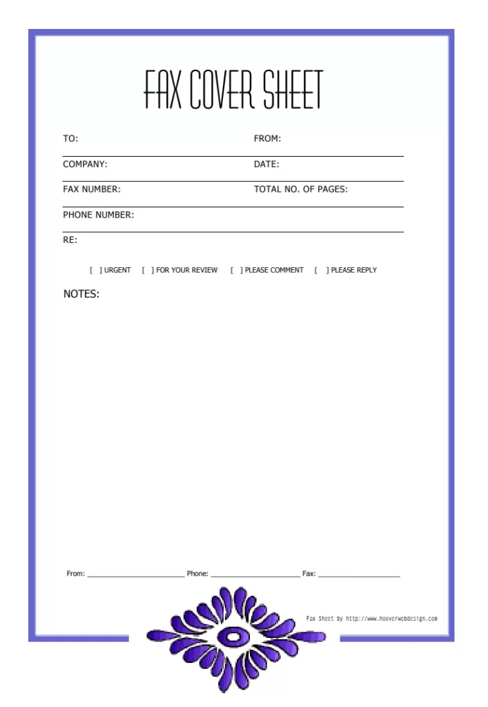 Free Fax Cover Sheet Template