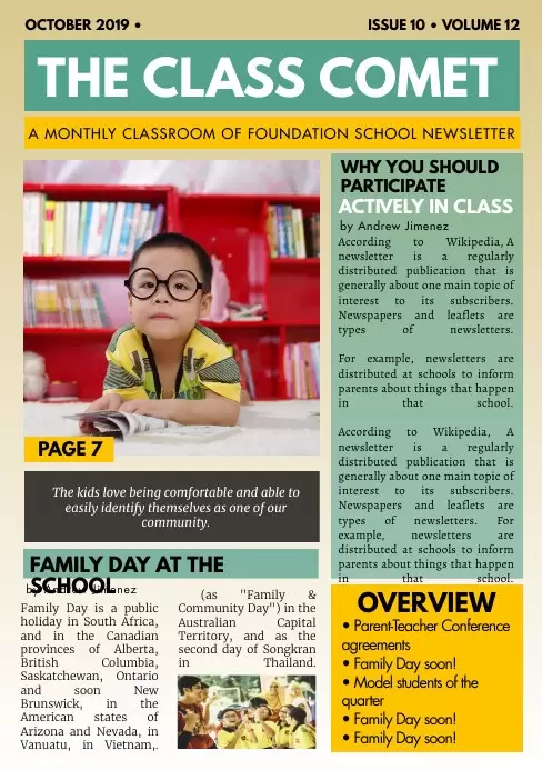 Free School Newsletter Template