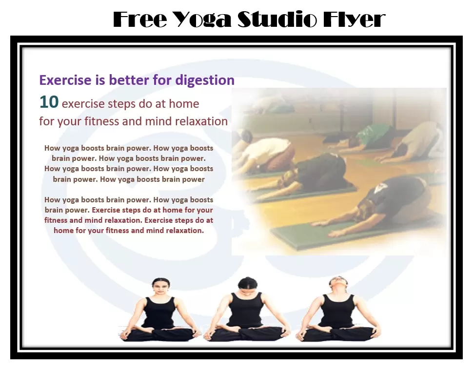 Free Yoga Studio Flyer Template