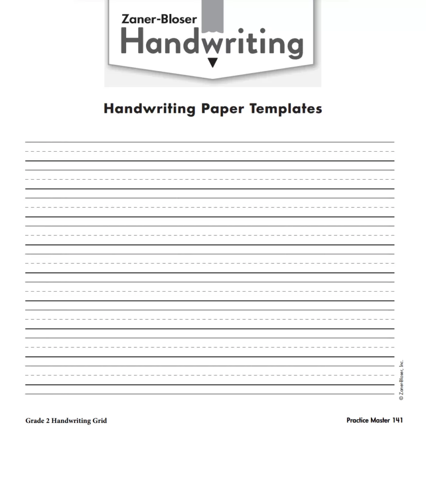 Handwriting Paper Template