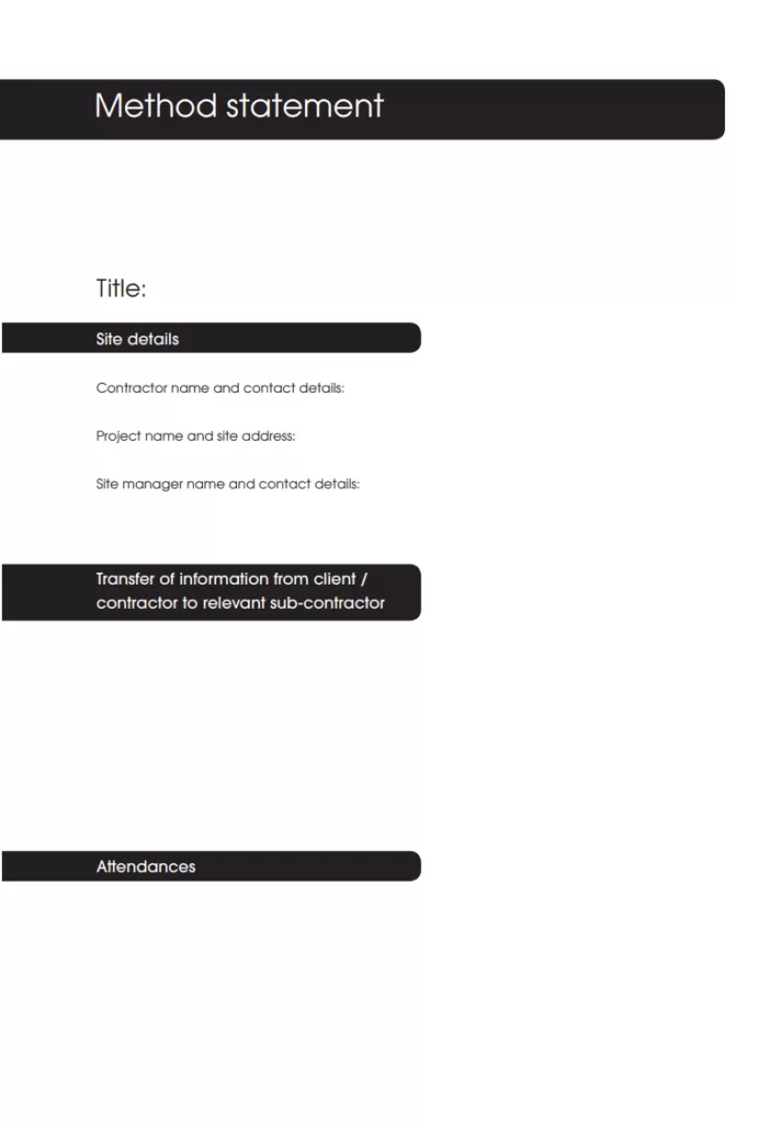 Method Statement Form