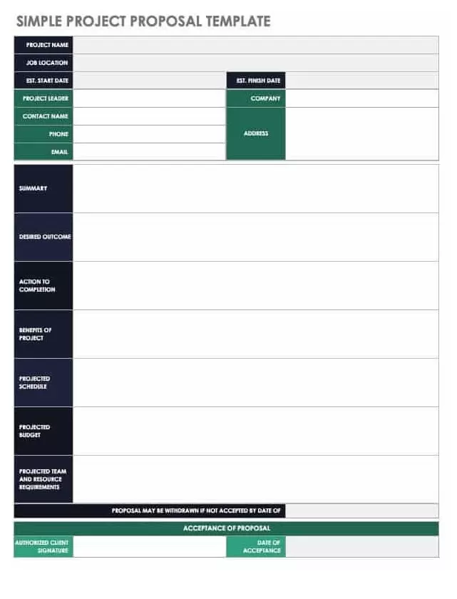 Simple Project Proposal Template