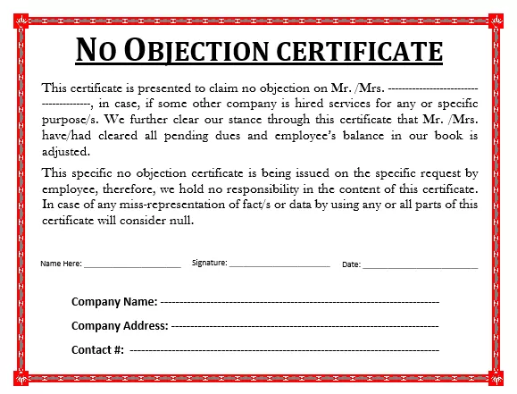 No-Objection-Certificate