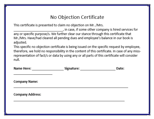 No-Objection-Certificate