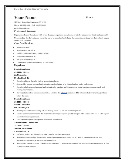 Event-Coordinator-Resume-Template