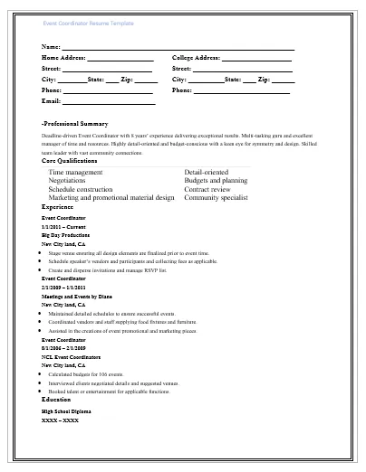 Event-Coordinator-Resume-Template