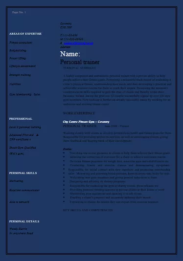 Fitness-Trainer-Resume-Template