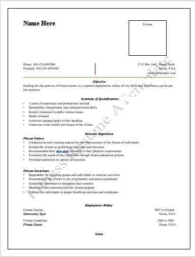 Fitness-Trainer-Resume-Template