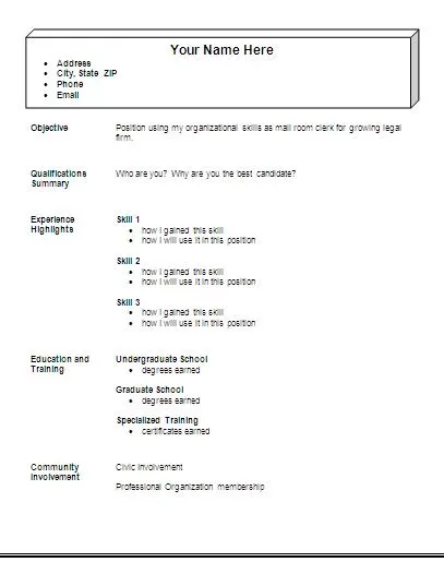 Functional Resume