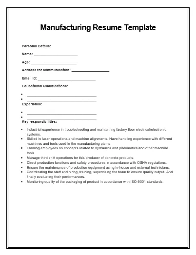 Manufacturing-Resume-Template