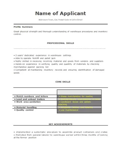 Warehouse Manager Resume 2