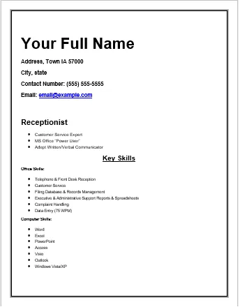 Receptionist-Resume-Template