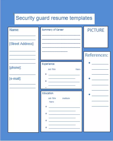 Security Guard Resume Template