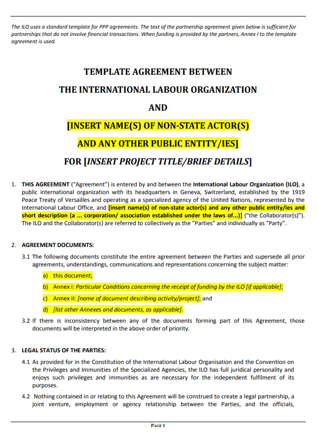 Trade Agreement Template