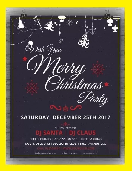 Free Christmas Party Night Template