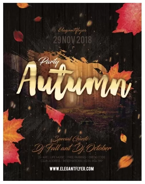 New Year Flyer Template Autumn Theme