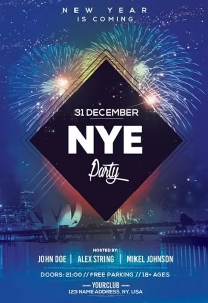 New Year Flyer Template Party Theme