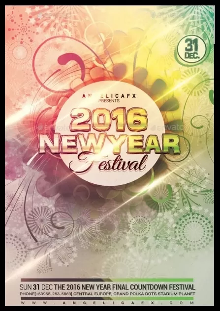 new year Flyer Template PDF