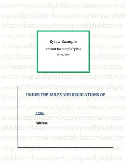 free Bylaw Template