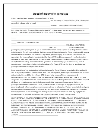 Deed-of-Indemnity-Template