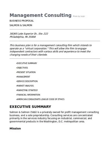 Business and Management Proposal Template