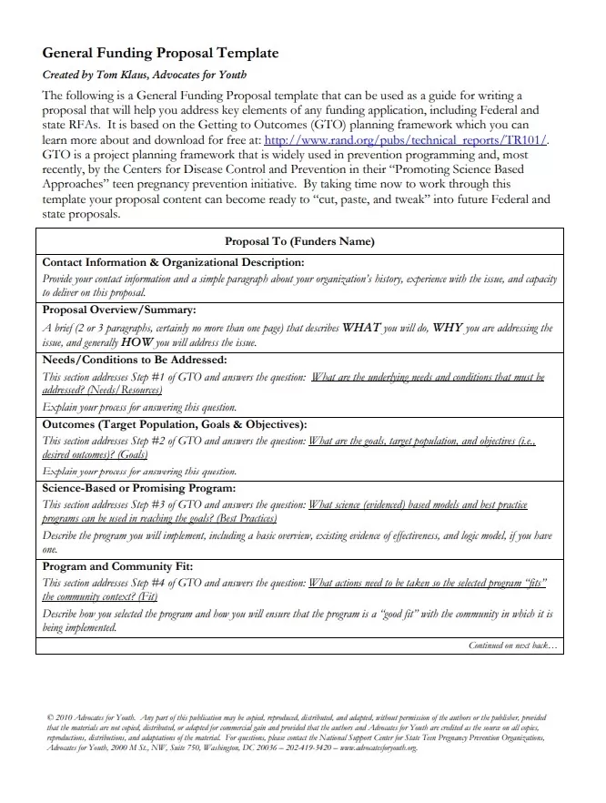 Funding and Grant Proposal Template