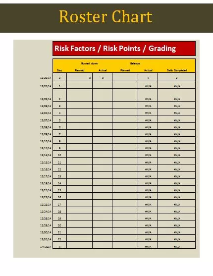 Roster Chart Template