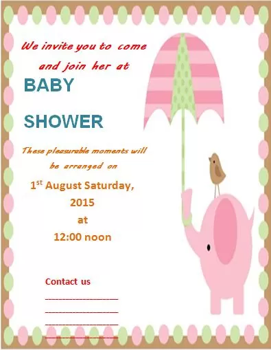 Baby Shower Invitation Template