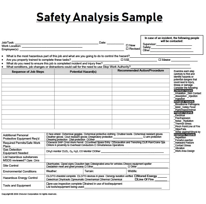 Safety Analysis Sample