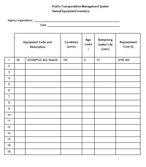 Preventive Maintenance Schedule Template