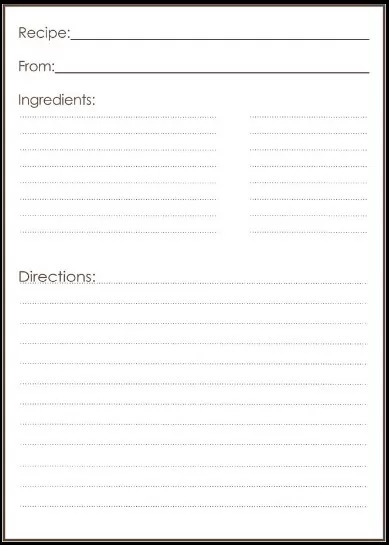 Blank Cookbook Template