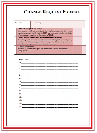 Change Request Formats