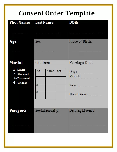 consent order templates