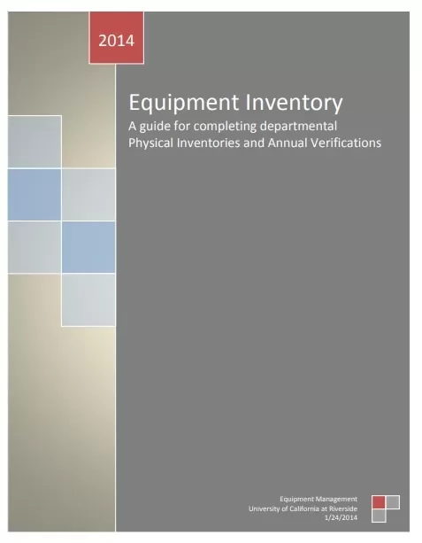 Equipment Inventory Template