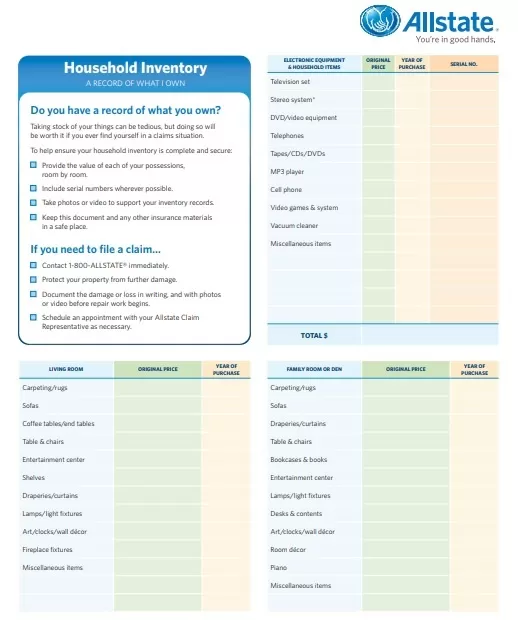 Household Inventory Template