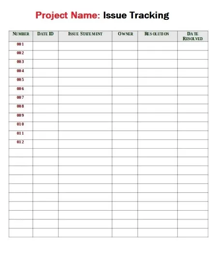 Issue Tracking Database Template