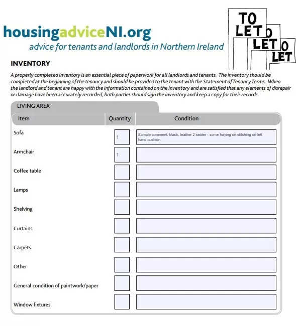 Landlord Inventory Sample