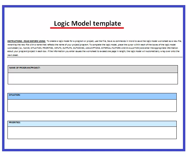 logic model template