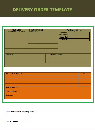 Delivery Order Templates