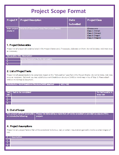 Project Scope Templates