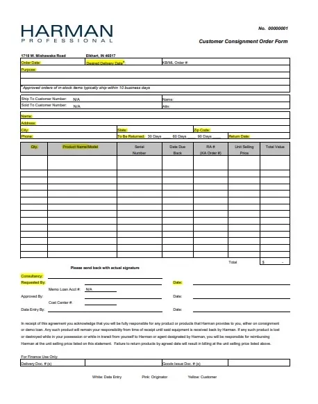 Sales Order Format