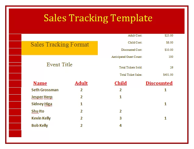 sales tracking template