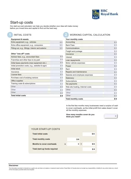 Startup Budget Template PDF