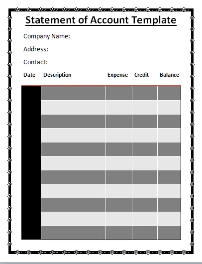 statement of account template