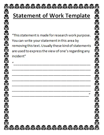 statement of work done template